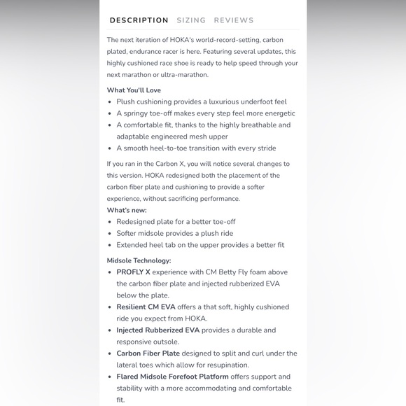 Hoka Carbon X 2 sneakers, size 8D. - Picture 13 of 14